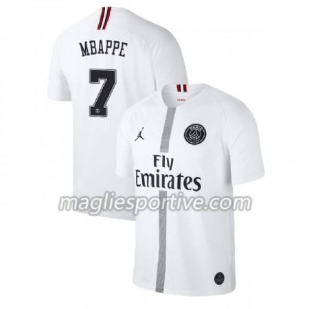 Completo Calcio Paris Saint Germain Mbappe 7 Jordan Bianco Divisa Terza 2018/2019